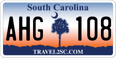 SC license plate AHG108