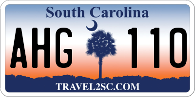 SC license plate AHG110