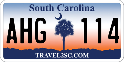 SC license plate AHG114