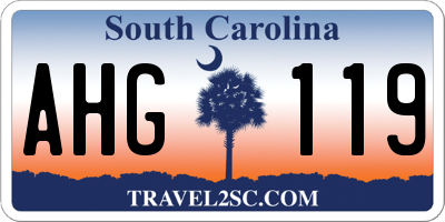 SC license plate AHG119