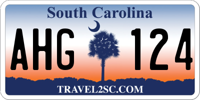SC license plate AHG124