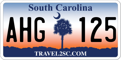 SC license plate AHG125