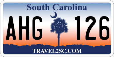 SC license plate AHG126