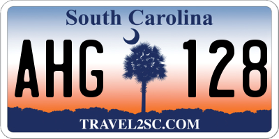 SC license plate AHG128