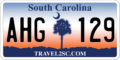 SC license plate AHG129