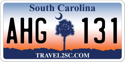 SC license plate AHG131