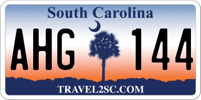 SC license plate AHG144