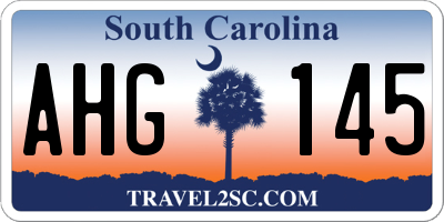 SC license plate AHG145