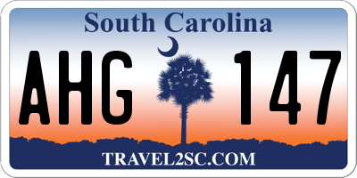 SC license plate AHG147