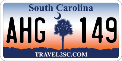 SC license plate AHG149