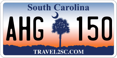 SC license plate AHG150