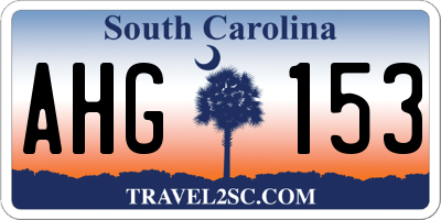 SC license plate AHG153