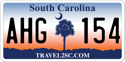 SC license plate AHG154