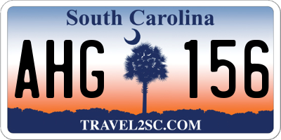 SC license plate AHG156