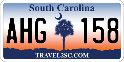 SC license plate AHG158