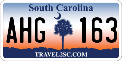 SC license plate AHG163