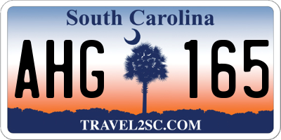 SC license plate AHG165