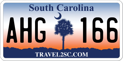 SC license plate AHG166