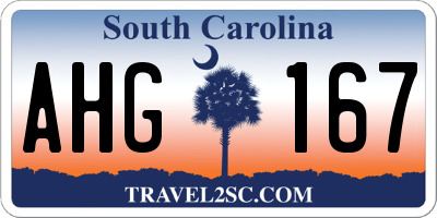 SC license plate AHG167