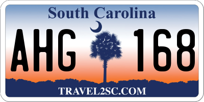 SC license plate AHG168