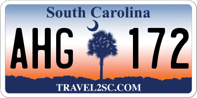 SC license plate AHG172