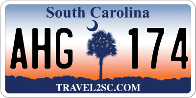 SC license plate AHG174
