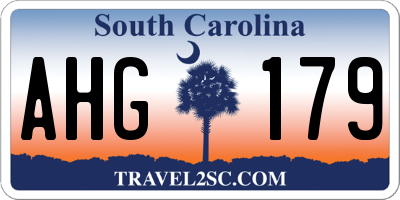 SC license plate AHG179