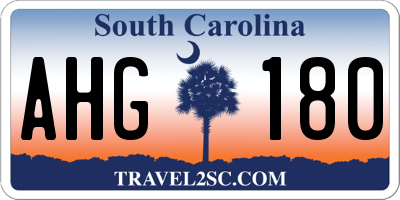 SC license plate AHG180