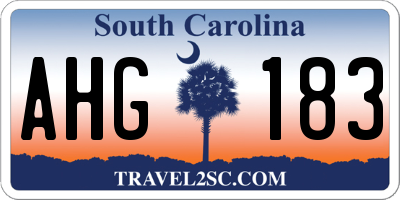 SC license plate AHG183