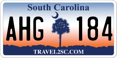 SC license plate AHG184