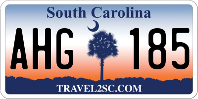SC license plate AHG185