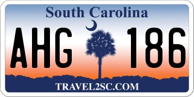 SC license plate AHG186