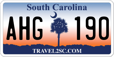 SC license plate AHG190
