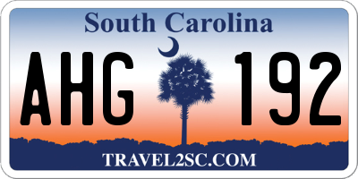 SC license plate AHG192