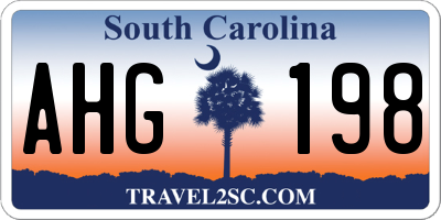SC license plate AHG198