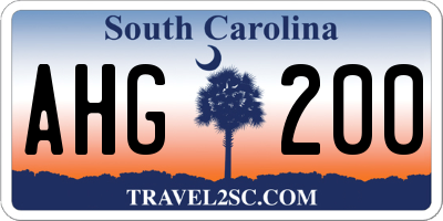 SC license plate AHG200