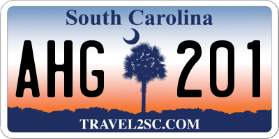 SC license plate AHG201