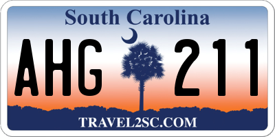 SC license plate AHG211