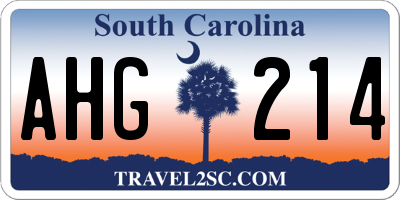 SC license plate AHG214