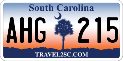 SC license plate AHG215