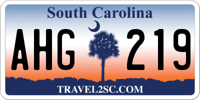 SC license plate AHG219