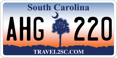 SC license plate AHG220