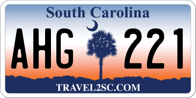 SC license plate AHG221