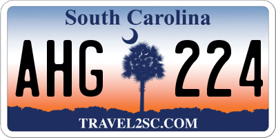 SC license plate AHG224