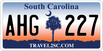 SC license plate AHG227