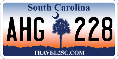 SC license plate AHG228