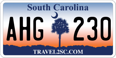 SC license plate AHG230
