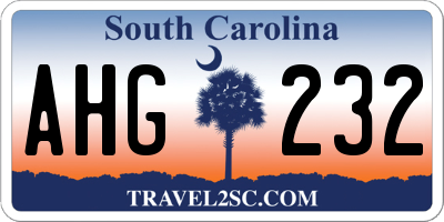 SC license plate AHG232
