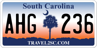 SC license plate AHG236