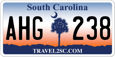 SC license plate AHG238